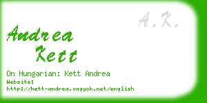 andrea kett business card